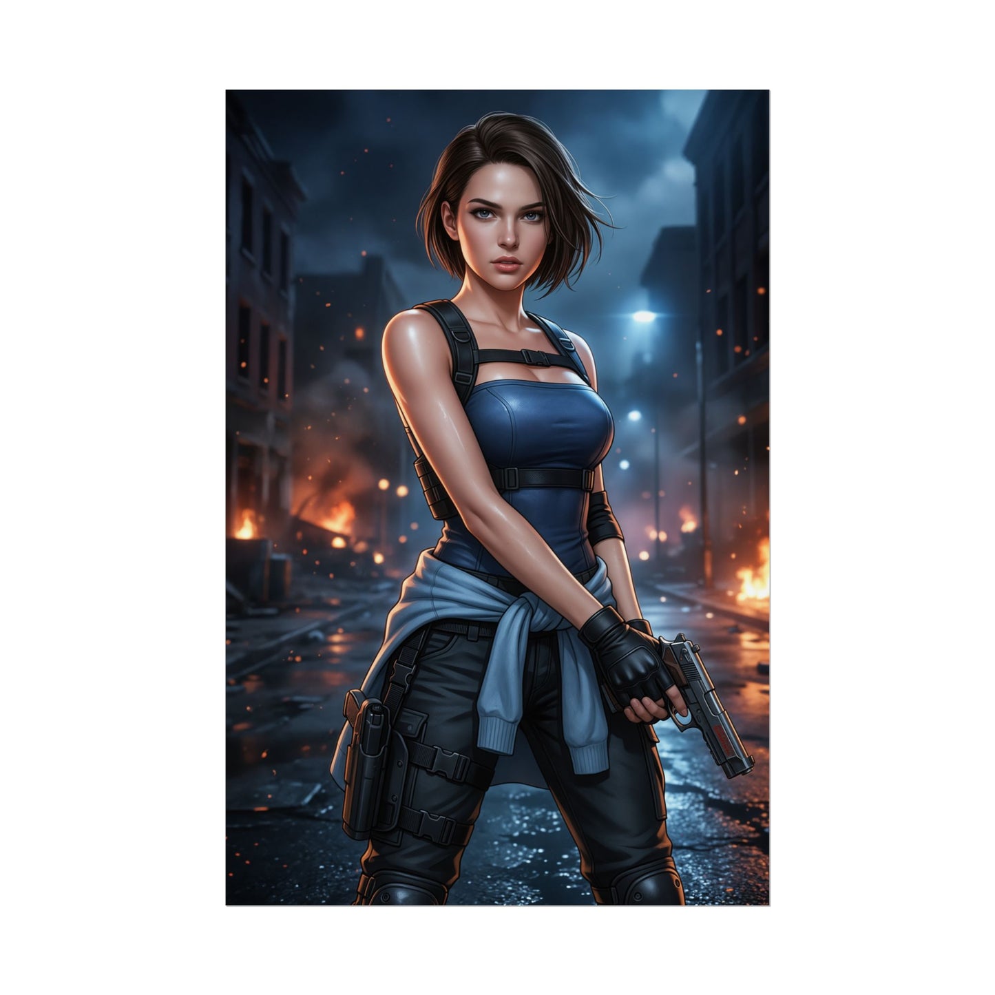 Jill Valentine Resident Evil Poster Action Woman Wall Art Survival Horror Character Print Gaming Room Decor Gift
