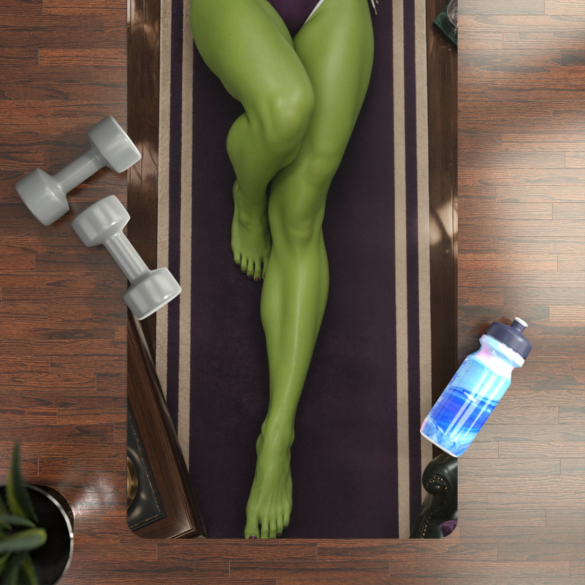 Printed She-Hulk Yoga Mat 24x72 Home Gym Fitness Exercise Mat