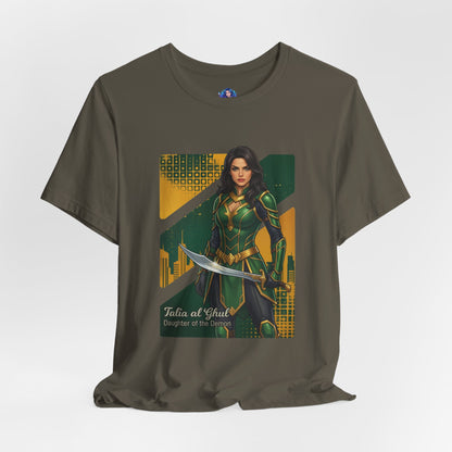 Talia al Ghul T-Shirt | DC Comics Anime Tee for Gamers & Comic Fans - anime-style Talia portrait on Bella Canvas 3001 tee