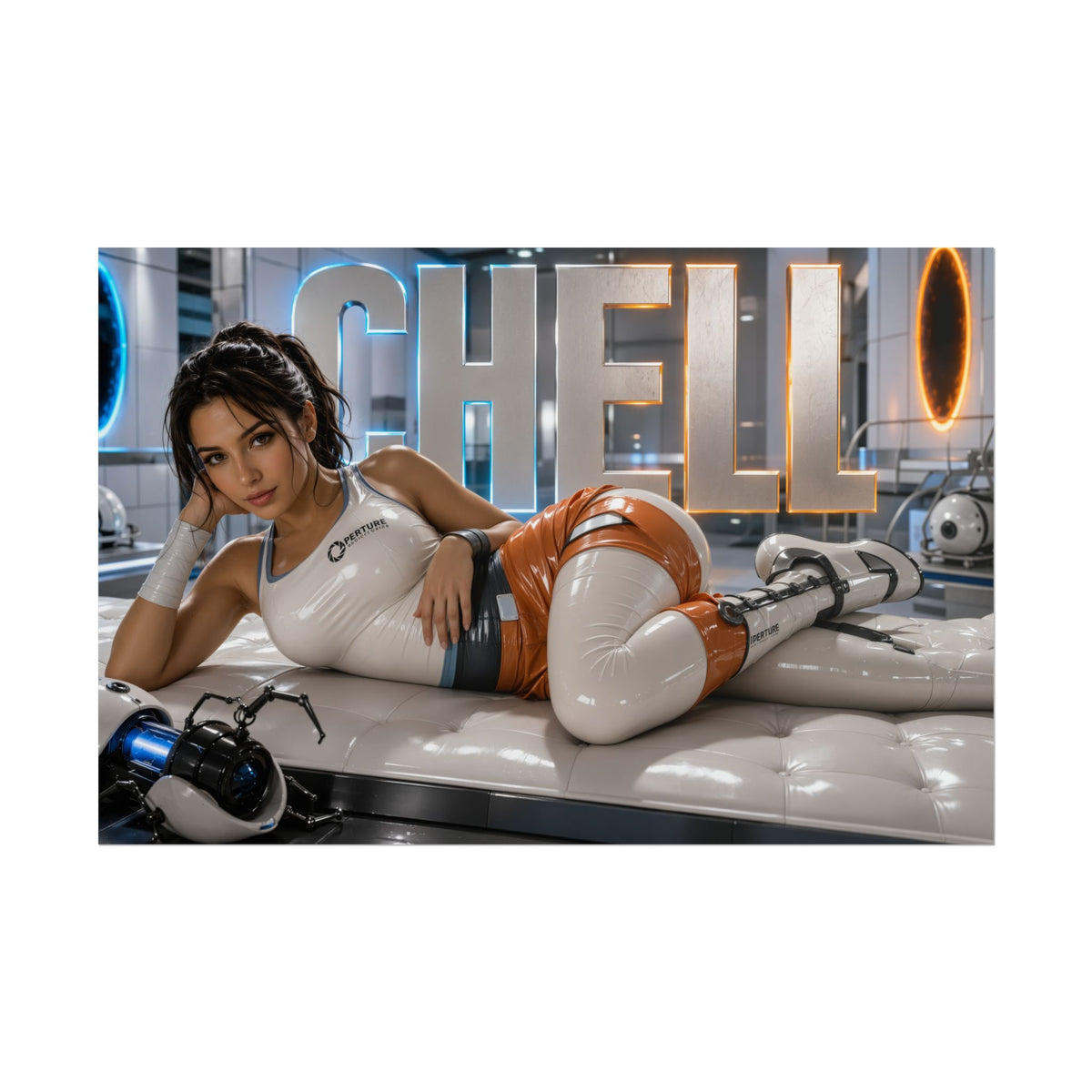 Chell Portal Poster Gaming Wall Art Gamer Room Decor Collectible Print
