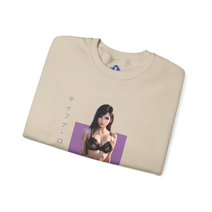 Tifa Lockhart Sweatshirt, FFVII Rundhalsausschnitt, Gemütliche RPG-Gaming-Kleidung für Fans