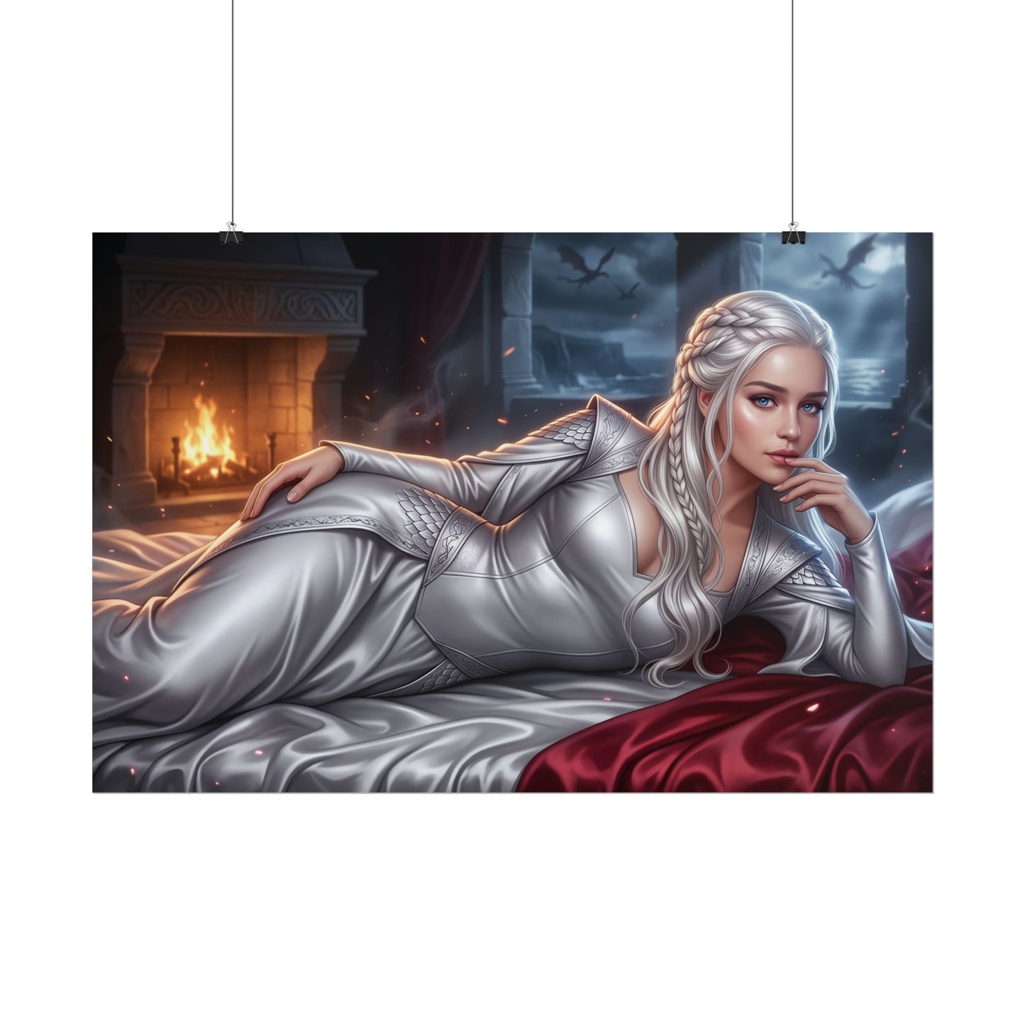 Daenerys Targaryen Poster, Fantasy Wall Art, Elegant Room Decor