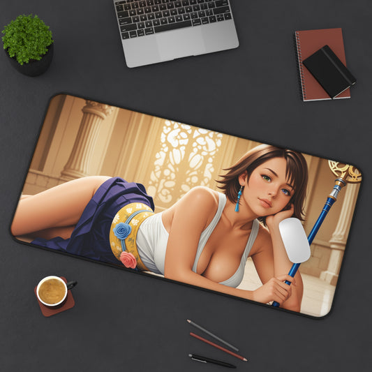 Yuna Schreibtischunterlage, Final Fantasy Heldin Mauspad, Fantasy-RPG-Gaming-Schreibtisch-Setup