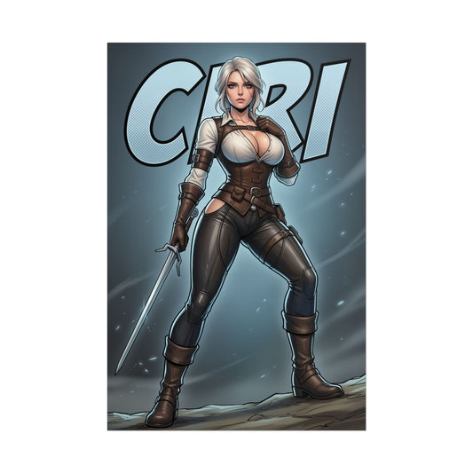 Ciri Witcher Poster, Witcher Wall Art Print, Fantasy Sword Girl Decor, RPG Game Wall Art, Gamer Gift