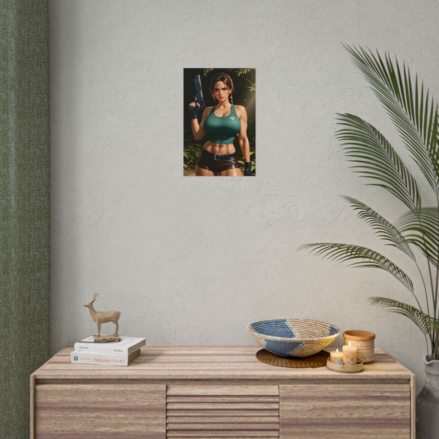 Lara Croft Poster, Anime-Abenteuer-Kunstdruck, Waifu-Entdecker-Wanddeko