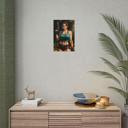 Lara Croft Poster, Anime-Abenteuer-Kunstdruck, Waifu-Entdecker-Wanddeko