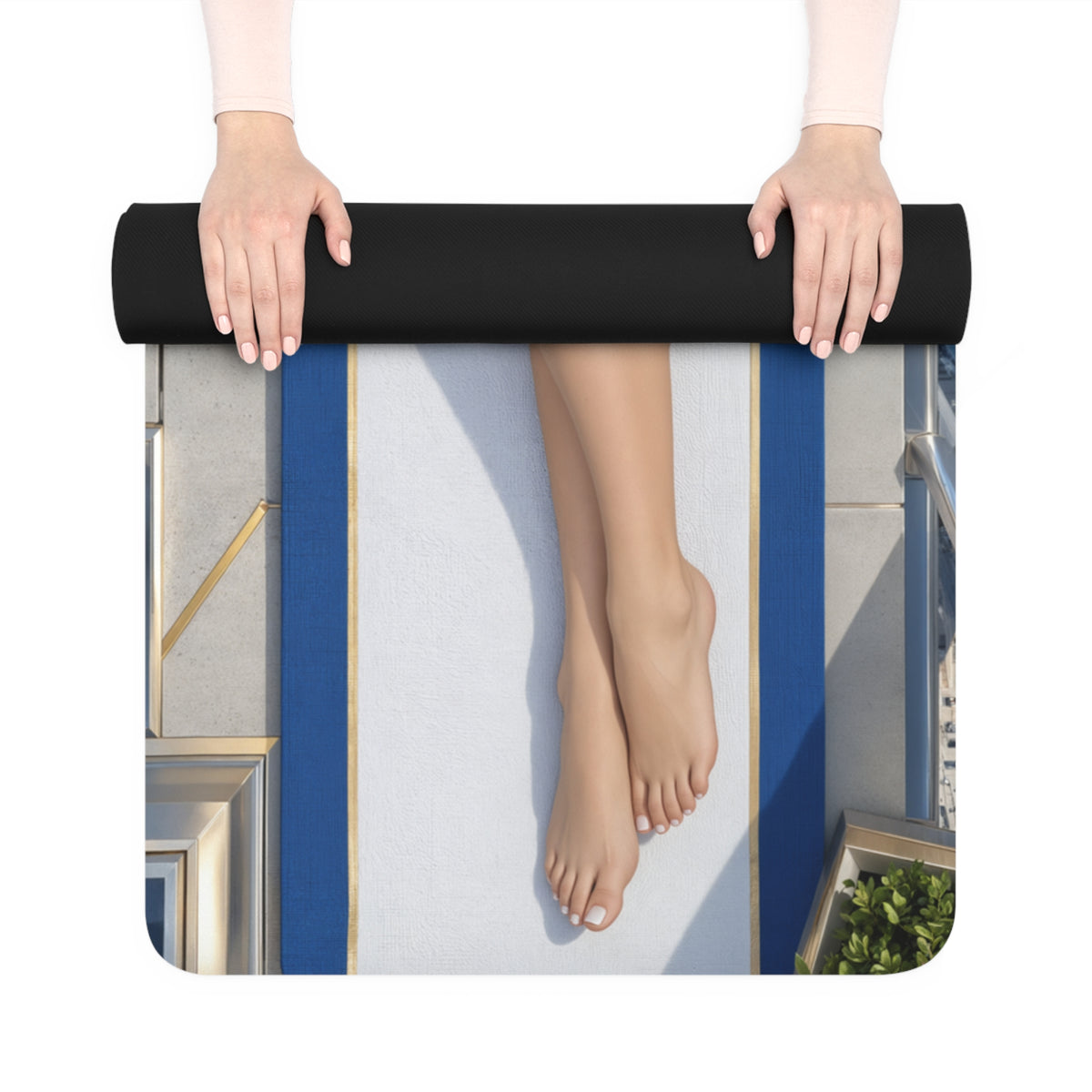 Power Girl Rubber Yoga Mat 24x72 Fitness Pilates Stretching Mat