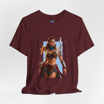 Aloy-T-Shirt | Horizon-Heldin-Shirt für Gamer &amp; Anime-Fans | Tapfere Jägerin-Shirt