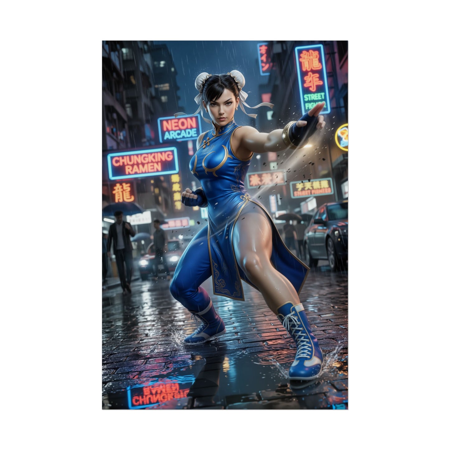 Chun Li Poster Street Fighter Wall Art Print Gaming Room Decor