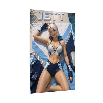 Jett Character Poster Valorant Gamer Gift Gaming Setup Wall Decor Print