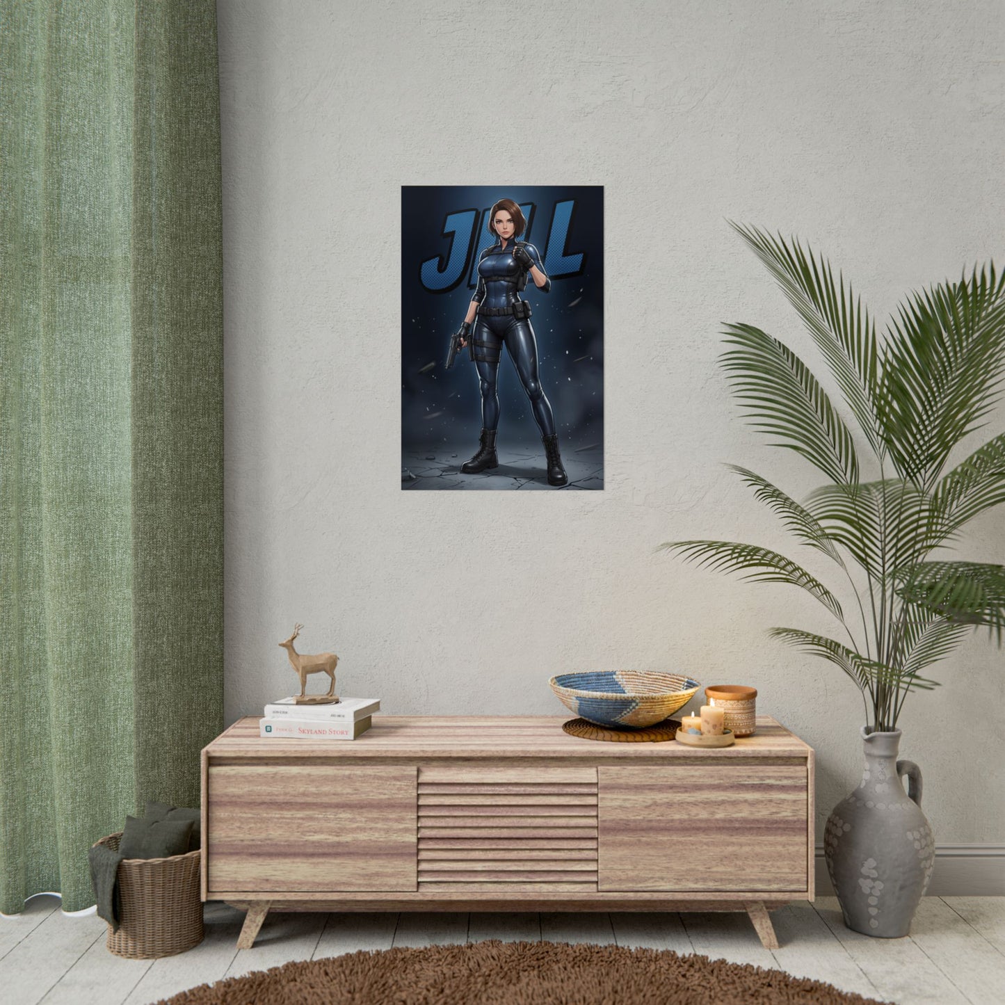 Jill Valentine Poster, Resident Evil Wall Art, Horror Game Print, Action Survivor Decor, Gamer Gift Idea