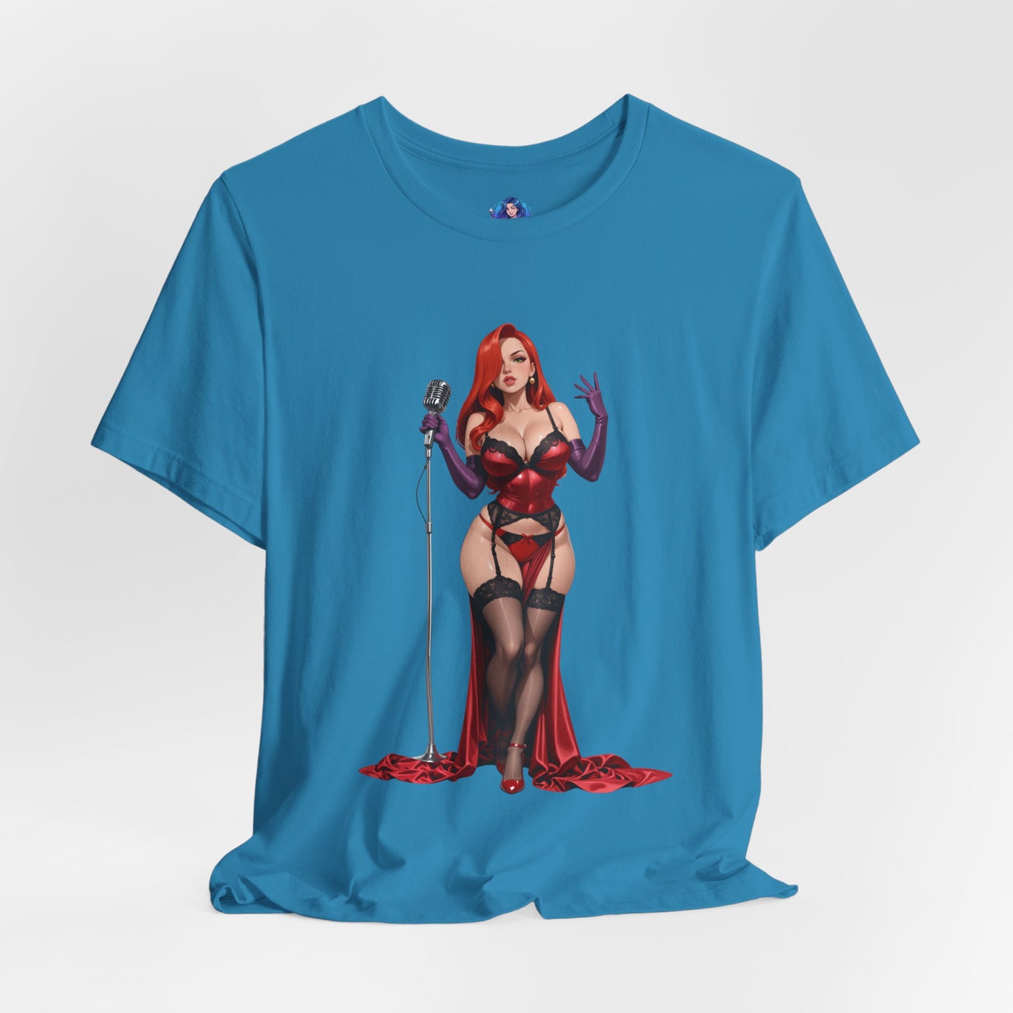 Jessica Rabbit Grafik-T-Shirt | Sexy Cartoon-Mädchen-T-Shirt für Otakus und Filmfans | Diva Streetwear