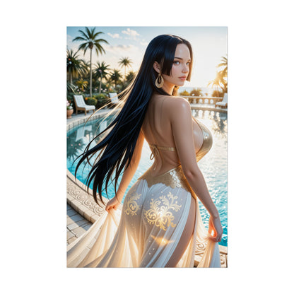 Плакат Боа Хенкок, художній принт дівчини з аніме One Piece, декор стін піратом Вайфу