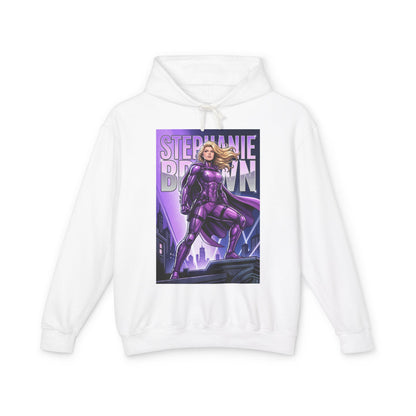 Stephanie Brown Hoodie | DC Superhero Hoodie | Spoiler Legacy Pullover - white pullover with purple Stephanie Brown comic art front print