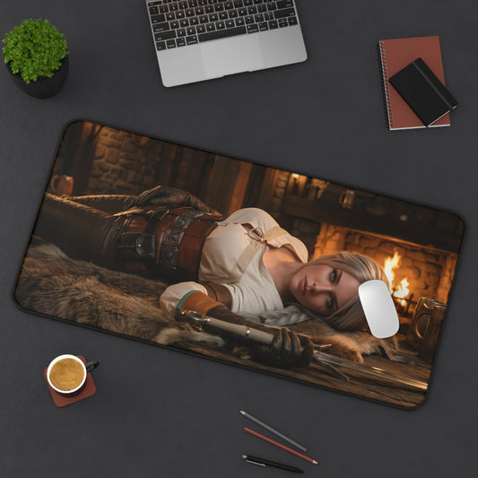Ciri Gaming Mouse Pad, Witcher Desk Mat, Fantasy Heroine Gaming Setup — premium HD Ciri artwork on large desk mat