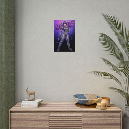 Motoko Kusanagi Art Print, Ghost in the Shell Poster, Cyberpunk Anime Wall Art, Futuristic Girl Decor, Gift