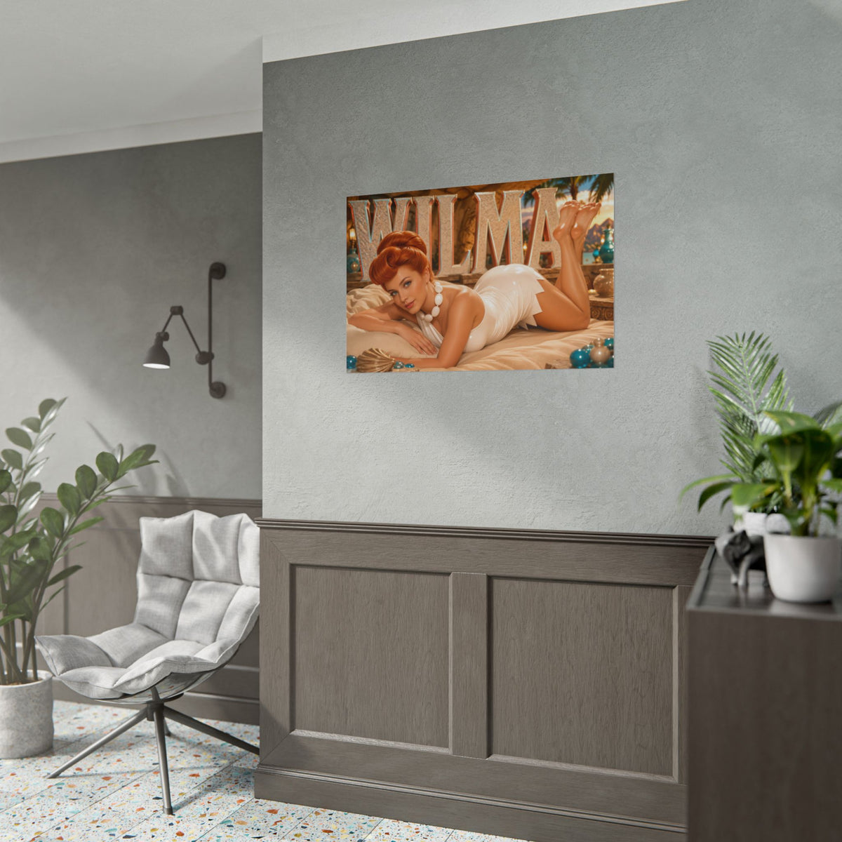 Wilma Flintstone The Flintstones Retro Poster Cartoon Wall Art Room Decor