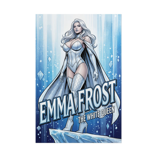 Emma Frost Poster / Emma Frost Wall Art / Emma Frost Art Print / X-Men Poster - elegant White Queen art print with icy blue tones and confident pose