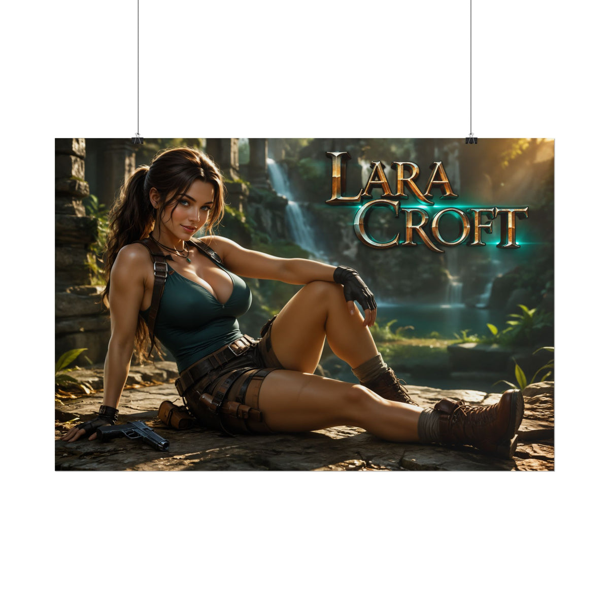 Gamer Room Poster Lara Croft Tomb Raider Wall Art Character Collectible Print