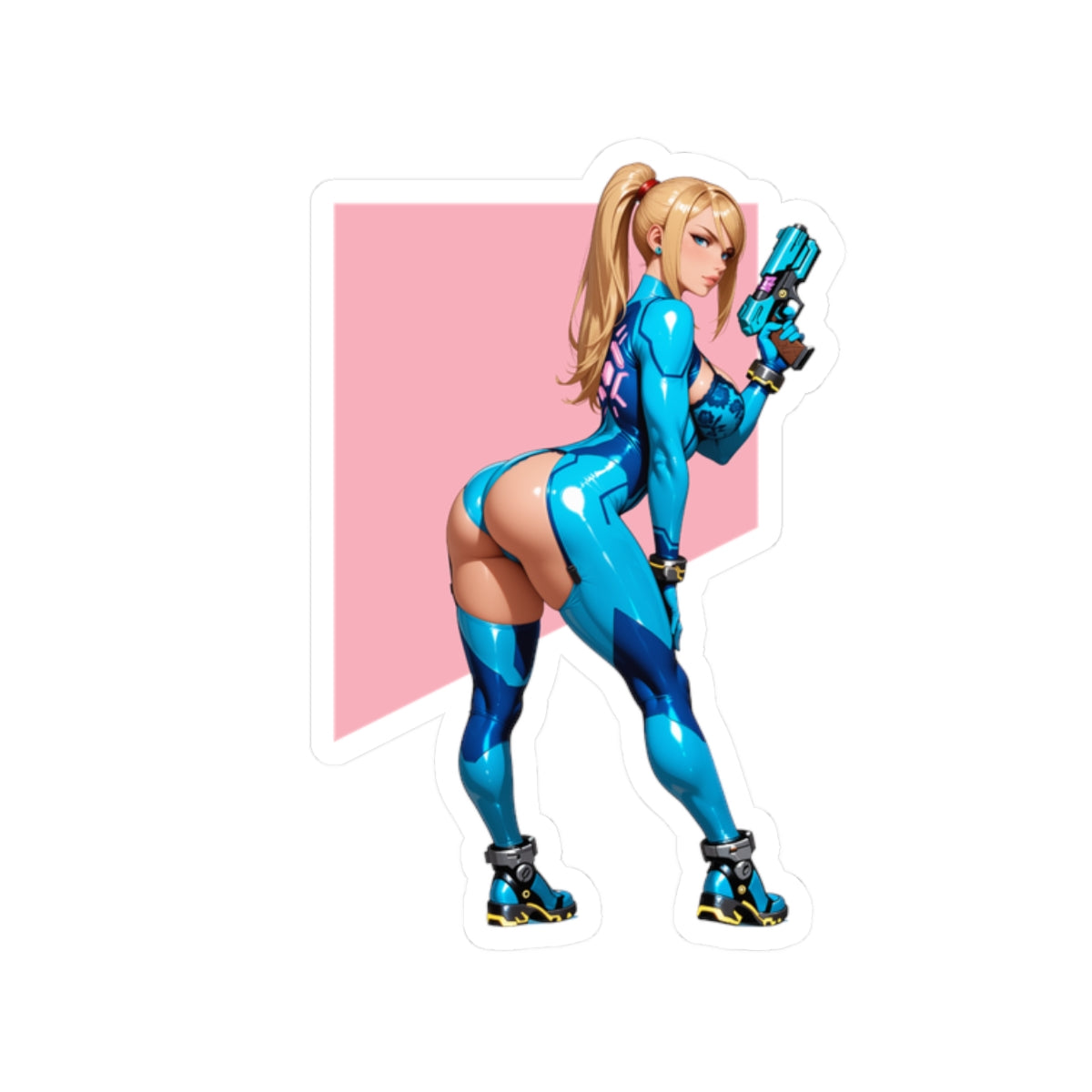 Samus Aran Aufkleber – Galaktischer Krieger Vinylaufkleber für Laptops und den Innenbereich