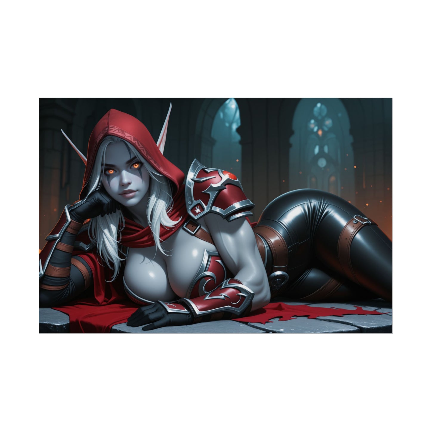 Аніме-постер Сільвани Віндраннер | Настінне мистецтво темних ельфів Вайфу для декору отаку