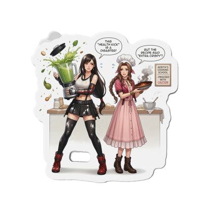 Магніт «Тіфа та Аеріт» – магніт із зображенням аніме-дуету Final Fantasy, декор для дівчини-геймерки