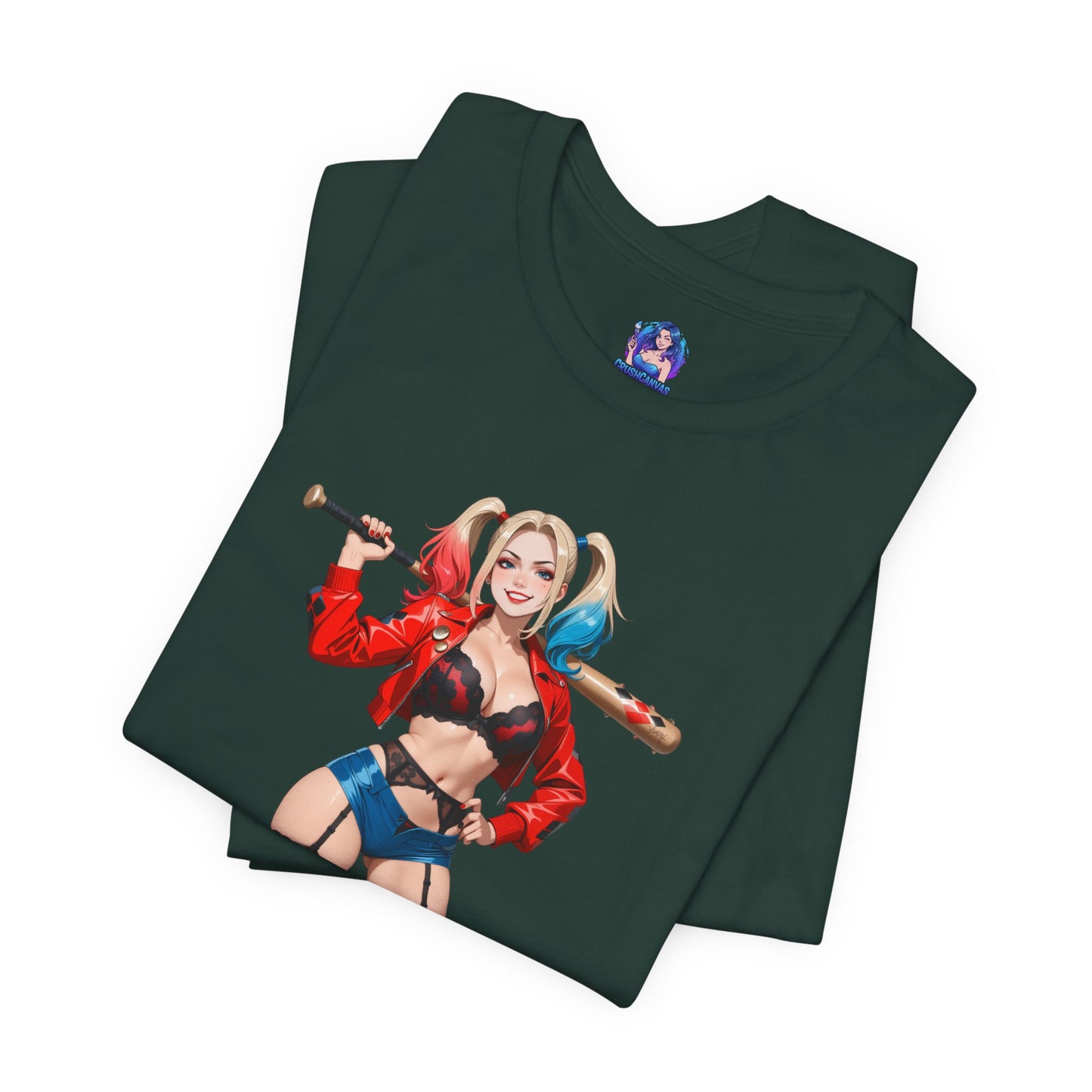 Harley Quinn Grafik-T-Shirt | DC-Bösewicht-T-Shirt für Anime- und Gaming-Fans | Waifu-Streetwear
