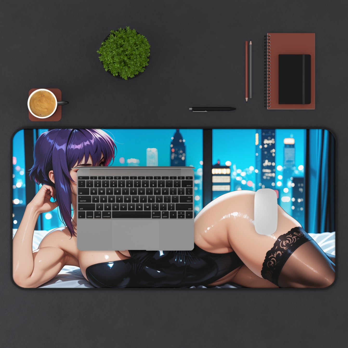 Motoko Kusanagi Gaming Mouse Pad, Ghost in the Shell Desk Mat, Cyberpunk Anime Setup