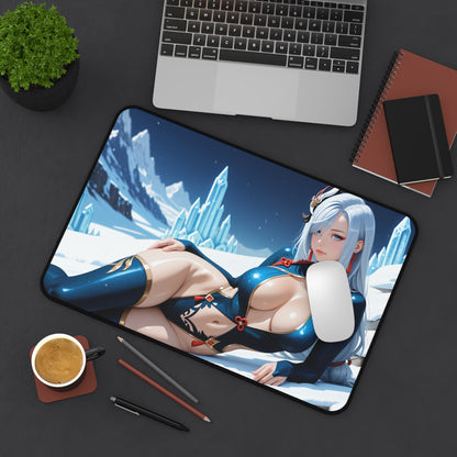 Килимок для столу Shenhe, килимок для миші Genshin Impact Heroine, елегантний ігровий стіл для аніме