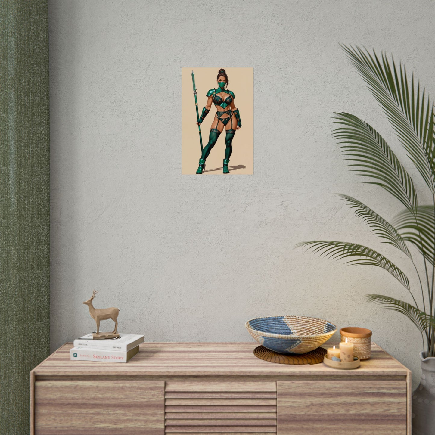 Jade-Poster, Mortal Kombat Anime-Mädchen-Kunstdruck, Waifu-Kämpferin-Wanddeko