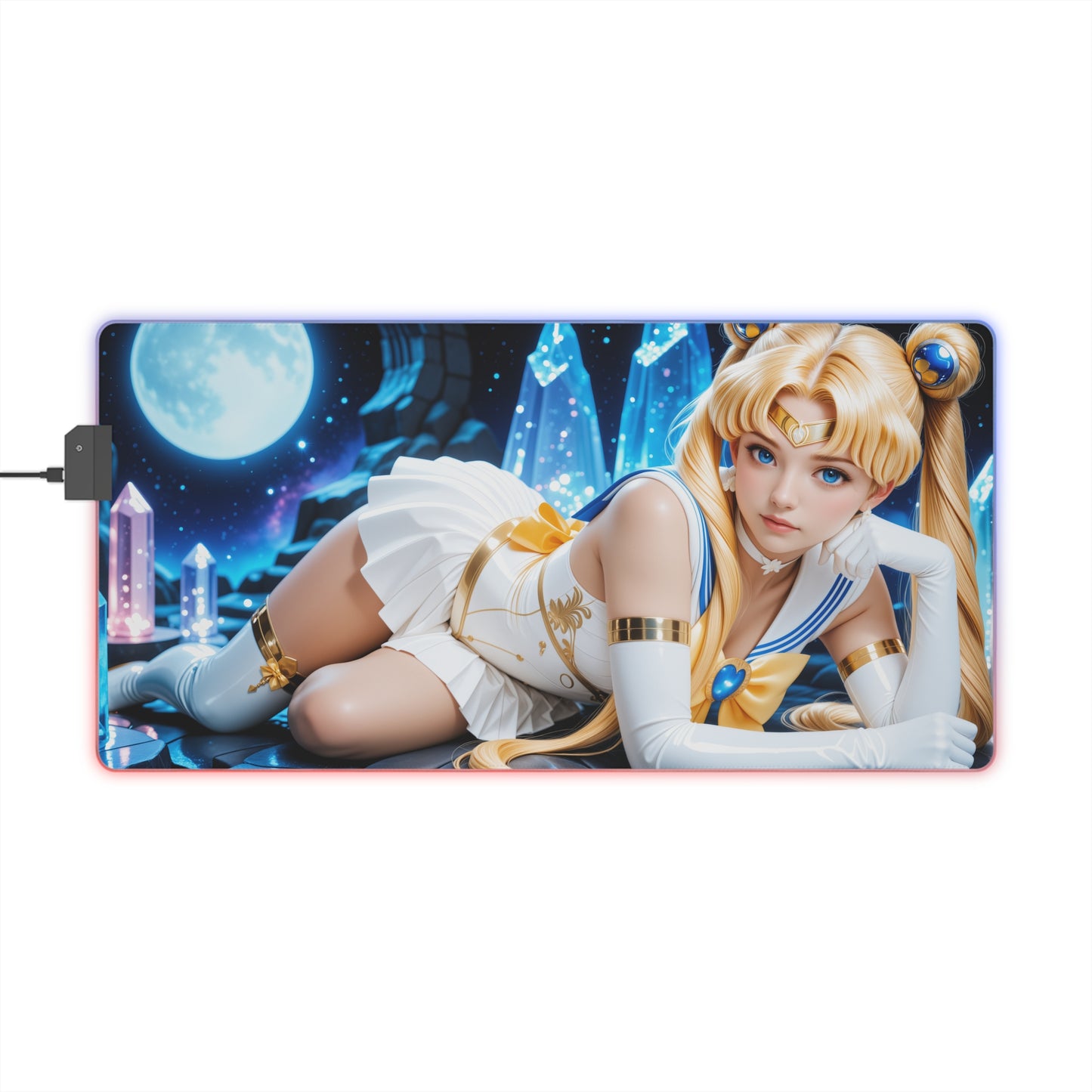 Килимок для столу Sailor Moon – світлодіодний RGB-підкладка, ігровий комплект із зображенням дівчини з аніме Waifu