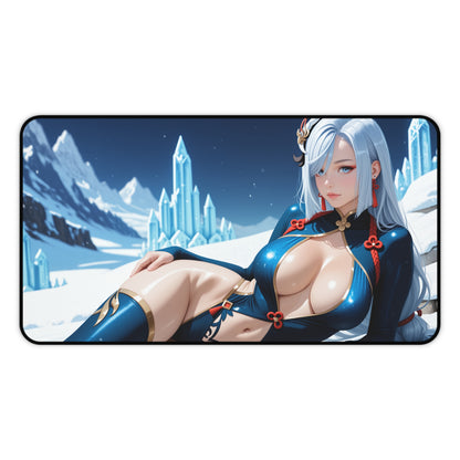 Килимок для столу Shenhe, килимок для миші Genshin Impact Heroine, елегантний ігровий стіл для аніме