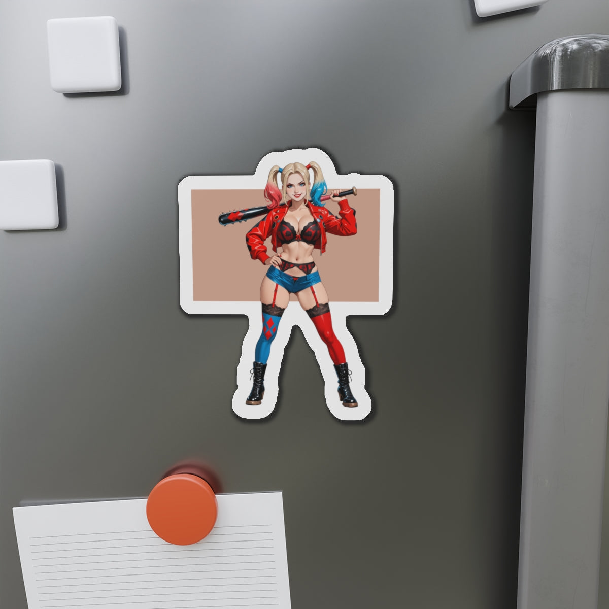 Harley Quinn Magnet – Sexy Comic-Girl-Kühlschrankmagnet, Anime-Schurken-Deko