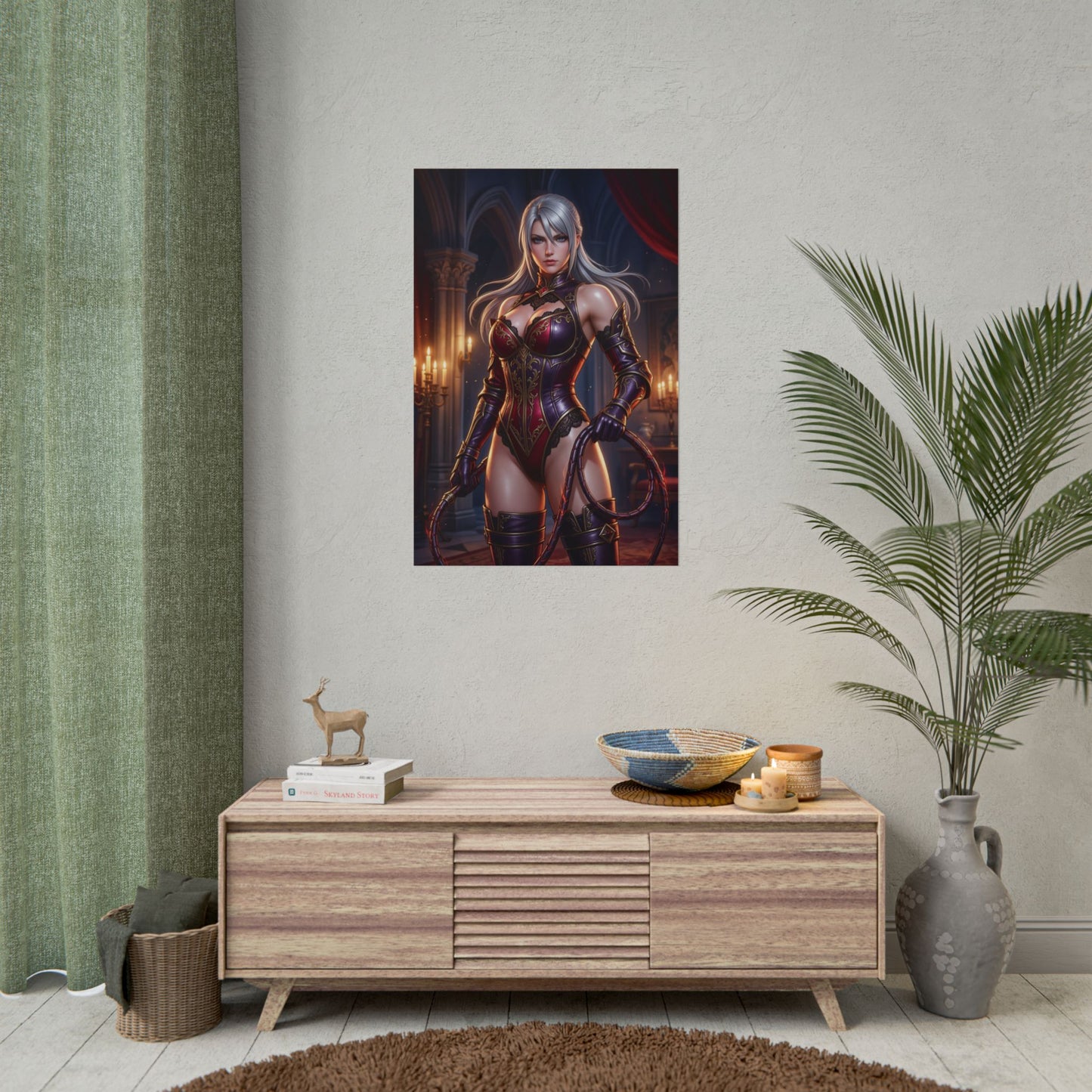 Ivy Valentine Soulcalibur Poster Fighter Woman Wall Art Blonde Warrior Girl Print Whip Sword Character Gaming Room Decor Gift