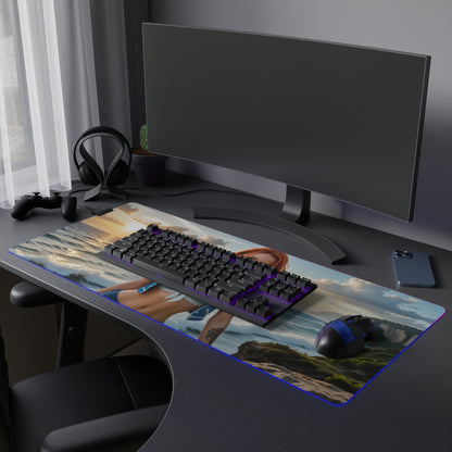 Килимок для столу Nami – світлодіодний RGB-підсвітлювальний килимок, ігровий комплект із зображенням дівчини з аніме Waifu