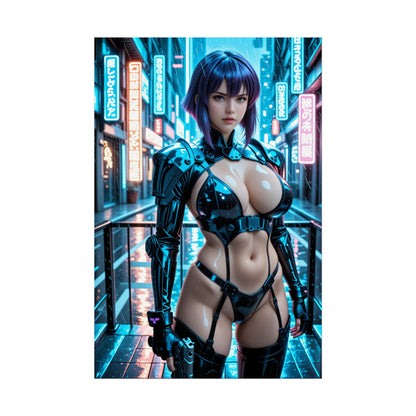 Настінне мистецтво кіберпанківського Вайфу | Плакат аніме Мотоко Кусанагі для декору кімнати