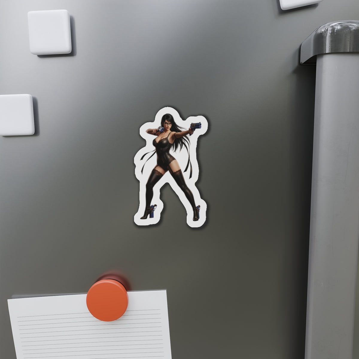 Bayonetta Magnet – Action Game Heroine Fridge Magnet, Anime Style Decor: die-cut vinyl fridge magnet showing Bayonetta in bold anime-style artwork