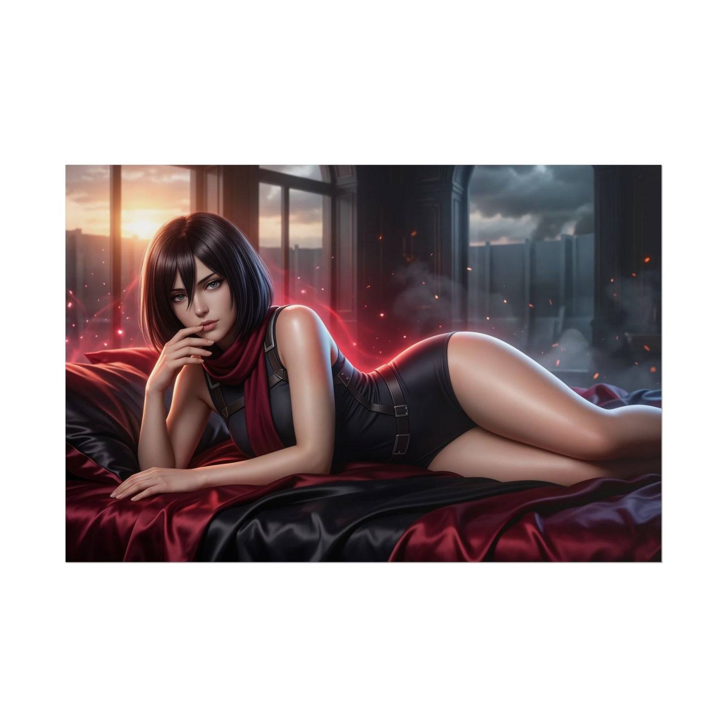 Mikasa Ackerman Poster, Anime Wall Art, Gaming Print, Room Decor