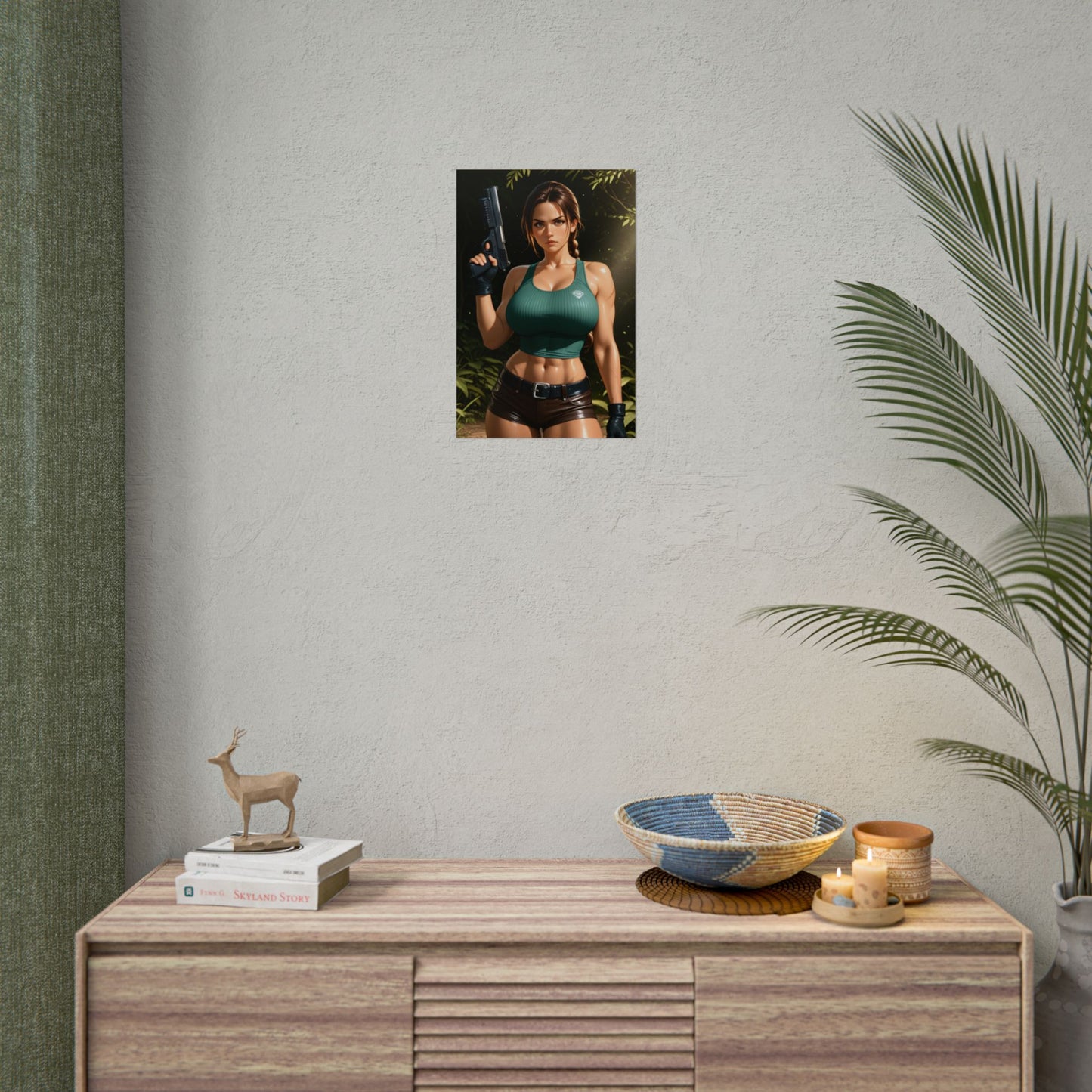 Lara Croft Poster, Anime-Abenteuer-Kunstdruck, Waifu-Entdecker-Wanddeko