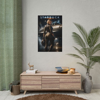 Starbuck Battlestar Galactica Poster Sci Fi Wall Art Print