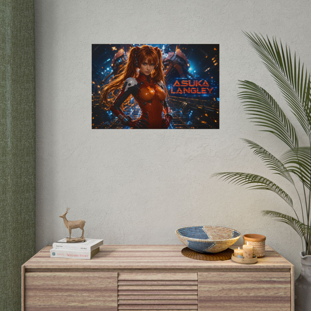 Anime Wall Art Asuka Langley Evangelion Poster Otaku Room Decor Collector Gift