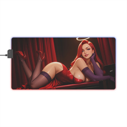 Jessica Rabbit Schreibtischunterlage – LED RGB-Pad, Waifu Anime Girl Gaming-Setup