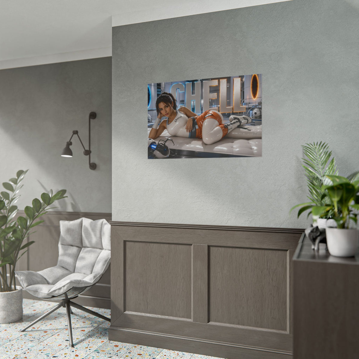 Chell Portal Poster Gaming Wall Art Gamer Room Decor Collectible Print