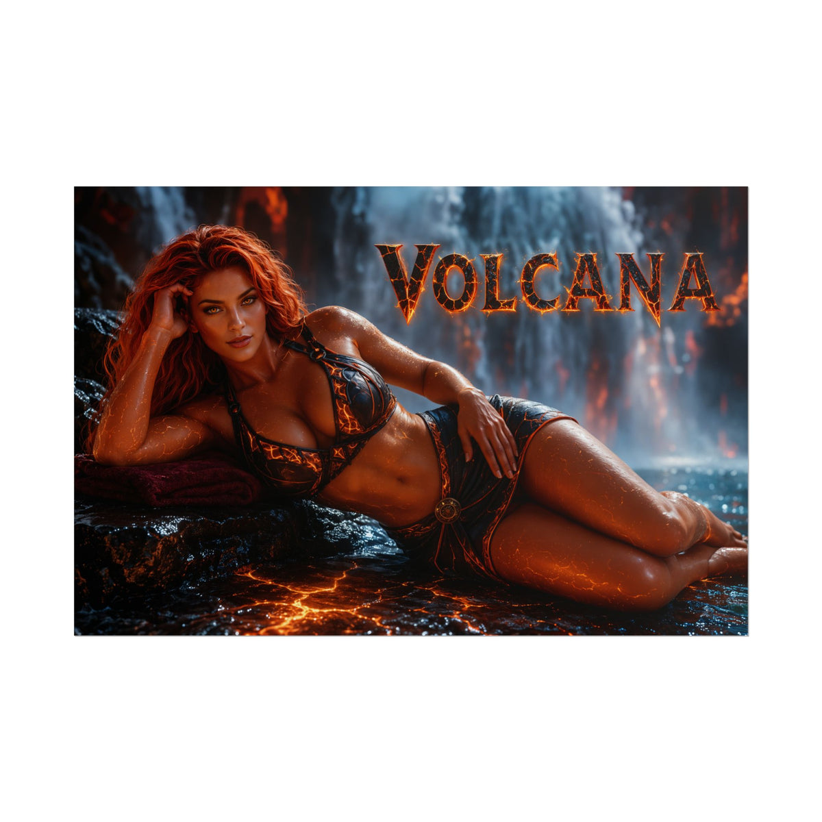 Volcana Character Poster Comic Style Wall Decor Bedroom Collector Gift