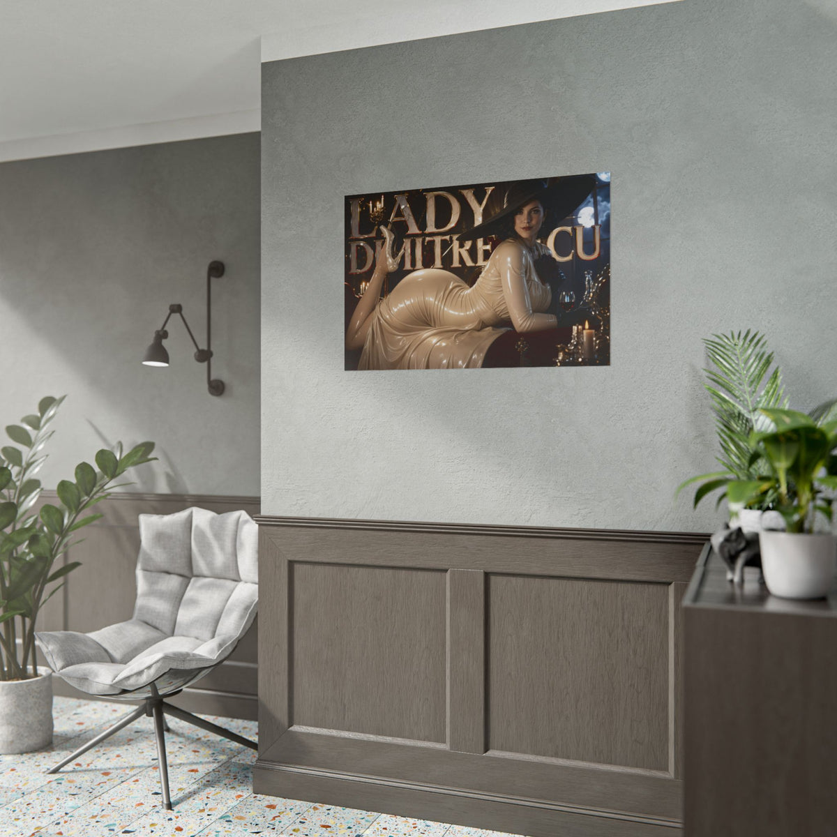 Lady Dimitrescu Resident Evil Poster Gaming Wall Art Gamer Room Decor Art Print
