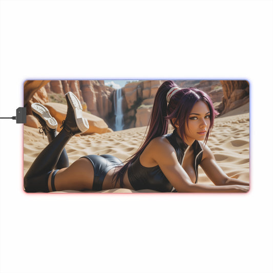 Yoruichi Shihouin RGB Mouse Pad – Bleach LED Desk Mat, Anime Gamer Decor