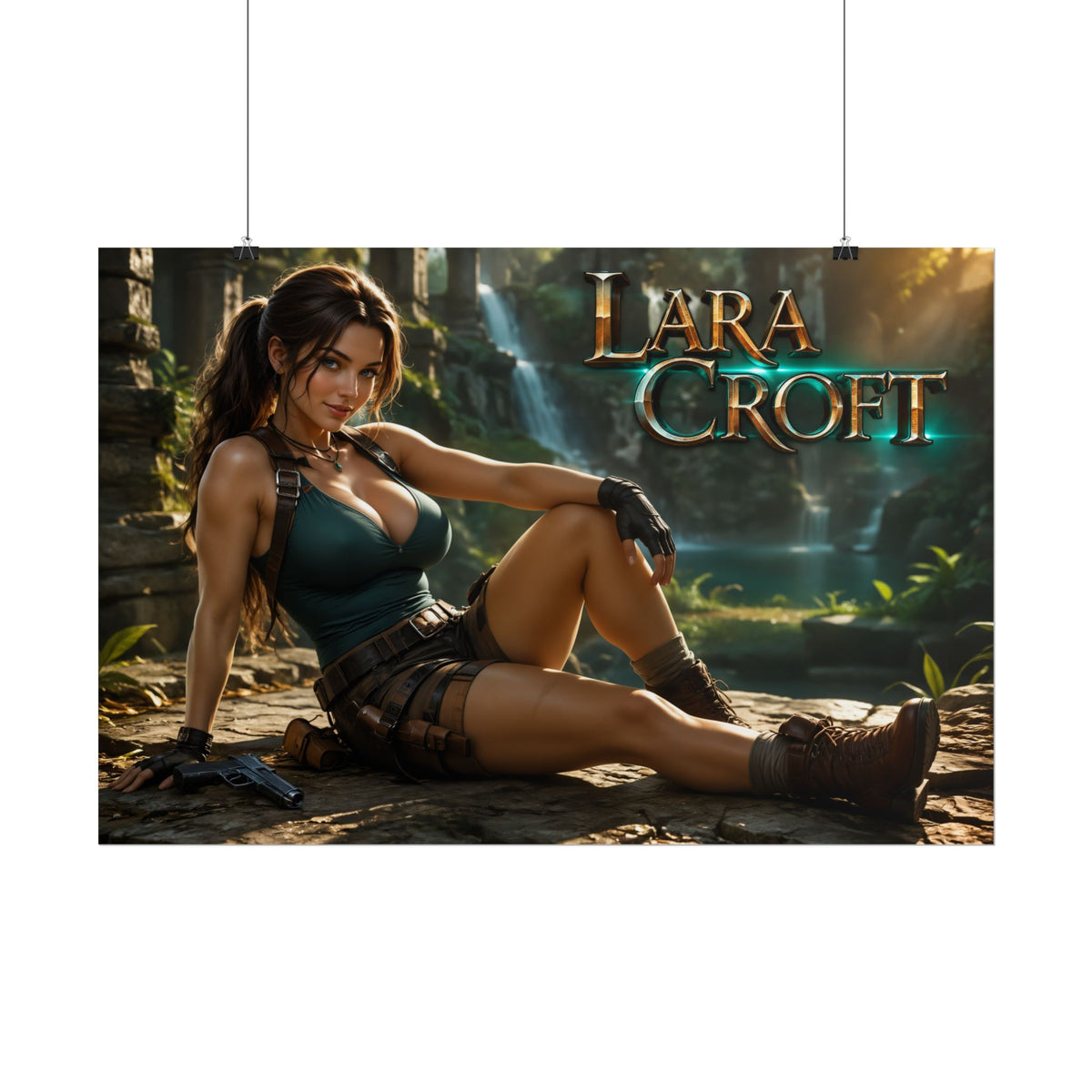 Gamer Room Poster Lara Croft Tomb Raider Wall Art Character Collectible Print