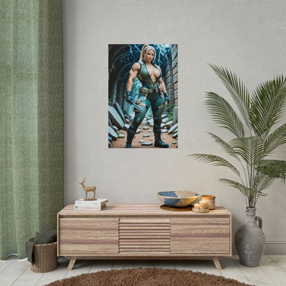 Плакат Соні Блейд, художній принт дівчини з аніме Mortal Kombat, настінний декор файтинга Вайфу