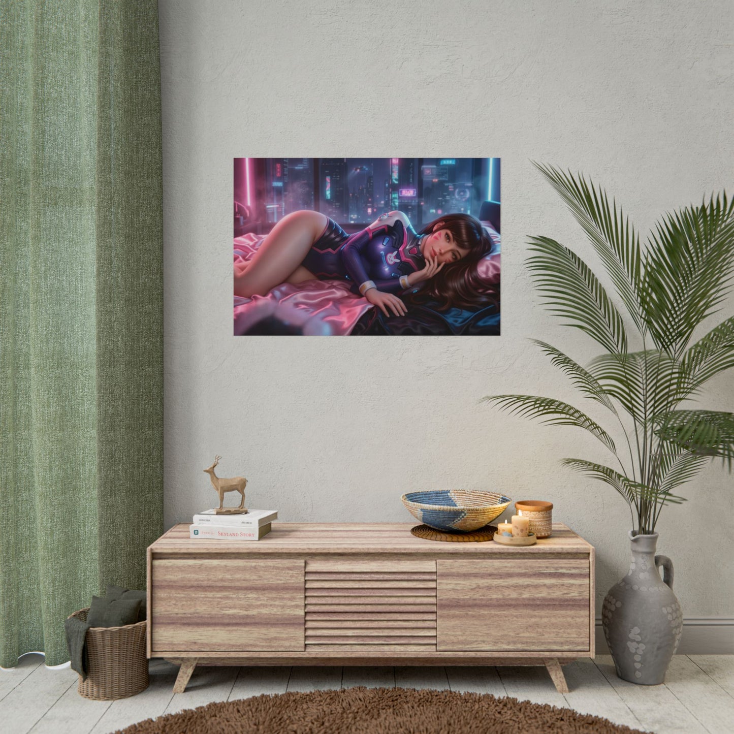 D.VA Overwatch Poster, Gaming Wall Art, Anime Print, Gamer Decor