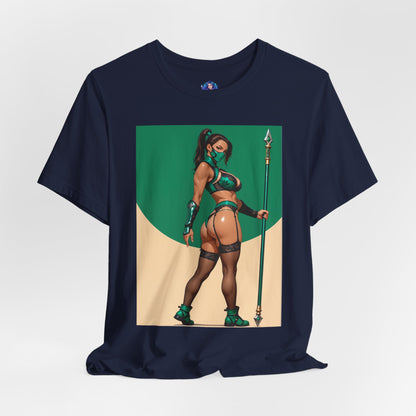 Jade Grafik-T-Shirt | Mortal Kombat T-Shirt für Otakus und Kampfspielfans | Sexy Ninja-Shirt